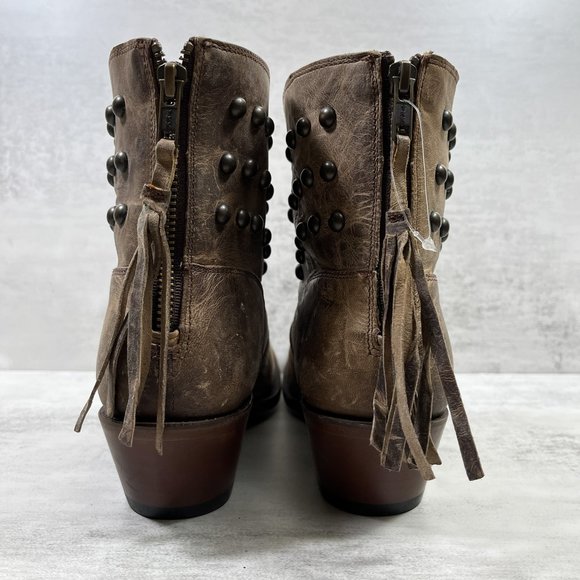 Shyanne Leather Studded Ankle Western Boots - Women's Size 8.5 - Picture 5 of 11
